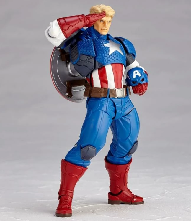 Amazing Yamaguchi Revoltech Figure Complex Captain America 2023 Reissue - Image 4