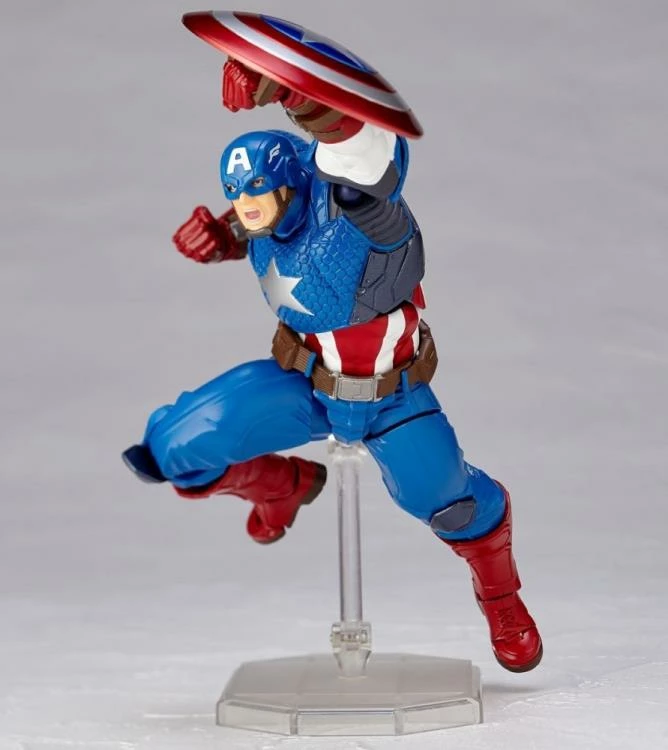Amazing Yamaguchi Revoltech Figure Complex Captain America 2023 Reissue - Image 6