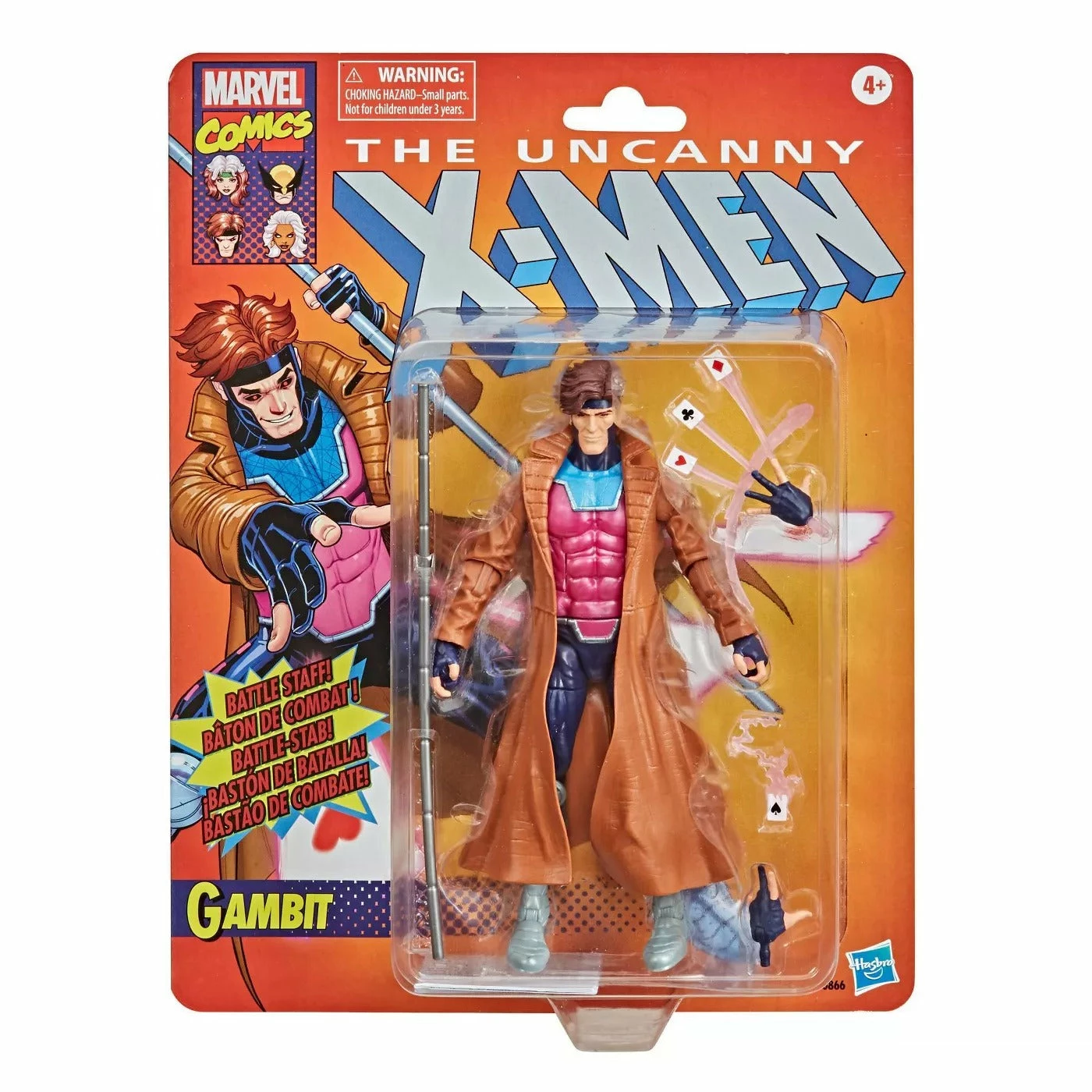 Hasbro Marvel Legends Vintage Retro Series Gambit Action Figure - Image 2