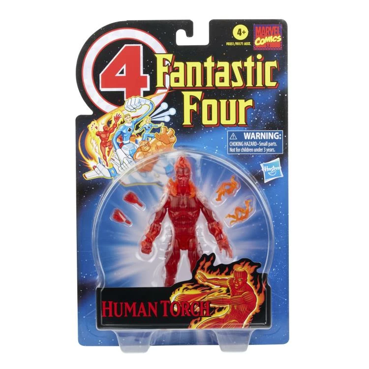 Hasbro Marvel Legends Vintage Retro Collection Fantastic Four Wave Human Torch Action Figure - Image 6