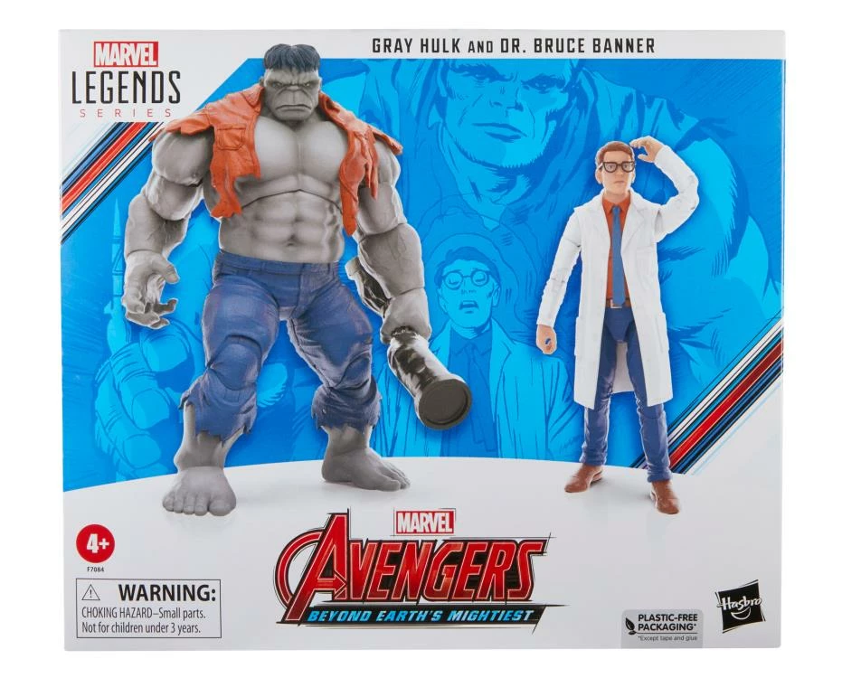 Hasbro Marvel Legends 60th Anniversary Avengers Beyond Earth's Mightiest Gray Hulk And Dr. Bruce Banner Two Pack Action Figure - Image 12