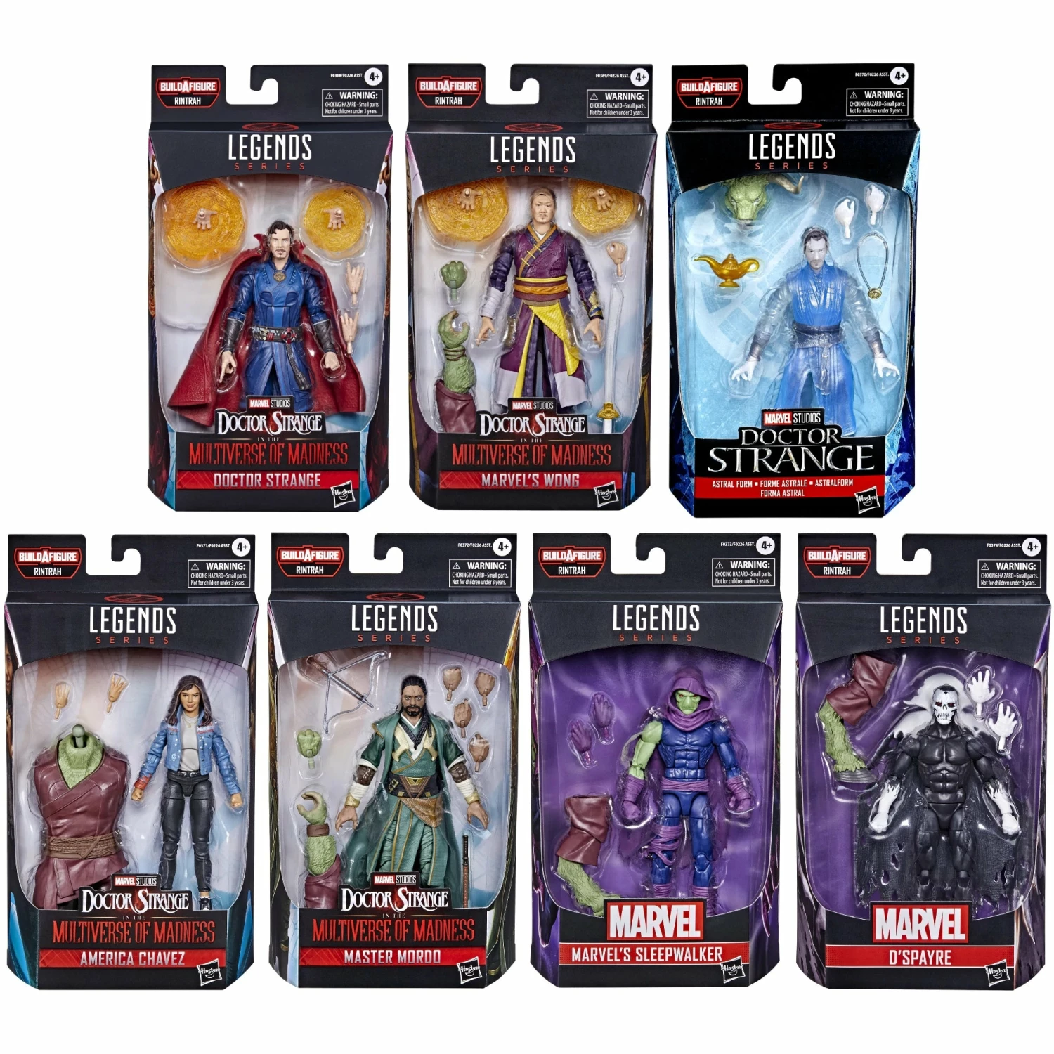 Hasbro Marvel Legends Dr Strange Multiverse Of Madness Wave 1 Set Of 7 (BAF Rintrah) Action Figures